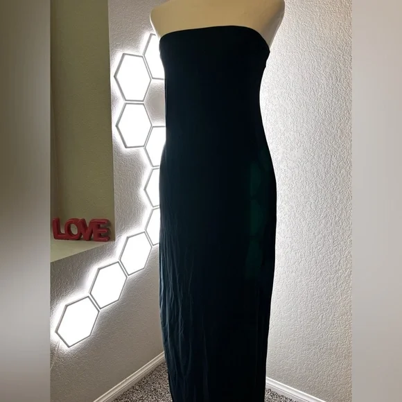 NEW Strapless Black Maxi Dress - Picture 6 of 12
